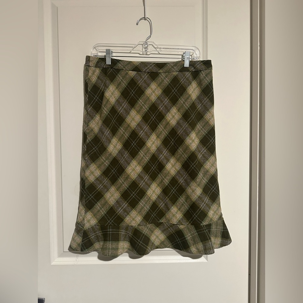 Ann Taylor Loft green plaid skirt.